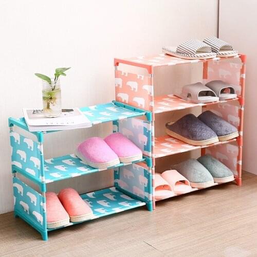 Simple 3/4 Layers Shoe Rack Household Fabric Shoe Organizer Shelf Multi-functional Economy Shoes Cabinet Holder Storage Rack