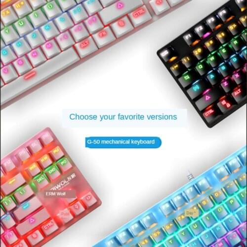 Gaming Keyboard Wired Mechanical Keyboard G50 Wired Green Axis Colorful RGB Light Gaming Mechanical Keyboard for Computers