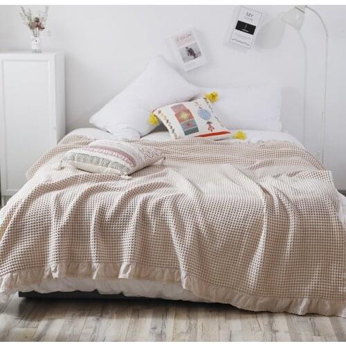 Striped Cotton Blanket For Bed Thin Summer Quilt Autumn Bed Sheet Gauze Bedspread Bed Cover For Double Bed Sofa Throw Blankets