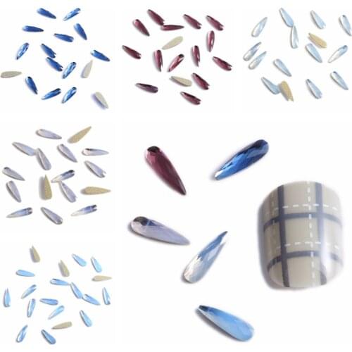 Nail Decorations Water Drop Flatback Glass Rhinestones For Nails Art Decoration Sticker Strass Crystals Chaton Use Glue DIY