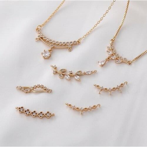 Vintage willow lace zircon multi-hanging pendant diy handmade necklace hair jewelry hand-made color copper matching material