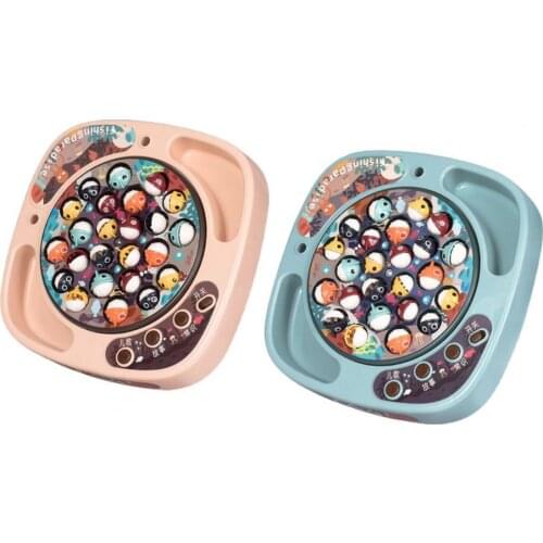 Fishing Rotating Board Electric Educational Toy ABS Magnetic Musical Rotating Fishing Toys for Interactive Play