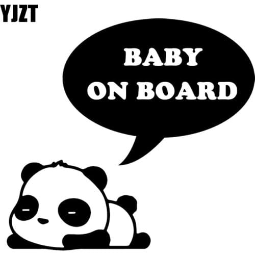 YJZT 15.3X14.3CM Sleeping Panda Cute Cartoon Car Sticker BABY ON BOARD Personality Decal Accessories C25-0295
