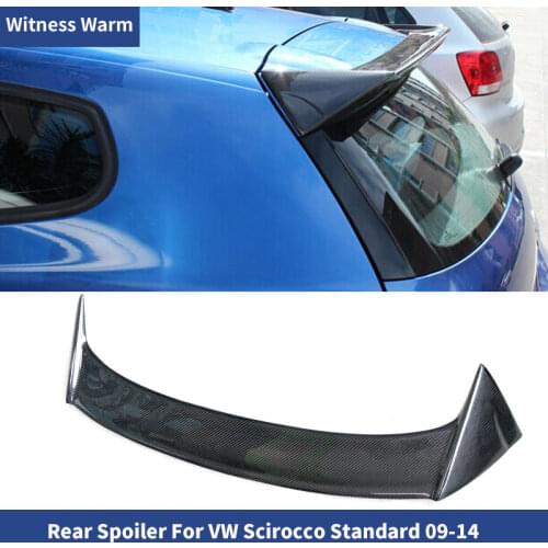 Carbon Fiber Rear Roof Spoiler Lip Trunk Wings for Volkswagen Scirocco standard bumper car body kit 2009 - 2014 FRP Unpaint