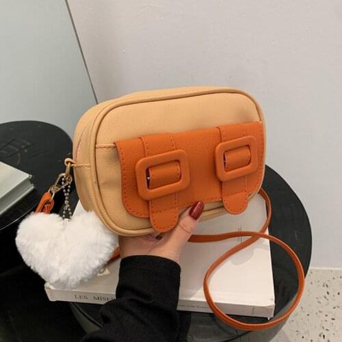 Plush Pendant Crossbody Bags For Women Autumn And Winter New Shoulder Bag Pu Leather Small Cross Body Ladies Handbags