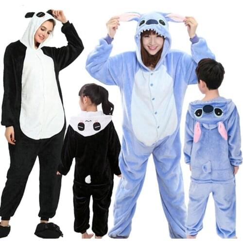 Women Winter Unicorn Pajamas Children Cartoon Hooded Cosplay Costume Pig Kigurumi Animal Pajama Warm All in One Flannel Homewear