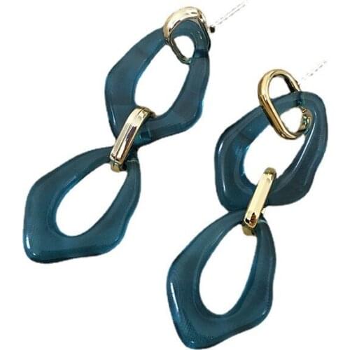 2021 Trend Jewelry Earrings Acrylic Blue ink For Female Vintage Dangle Drop Earrings Fashion Jewelry gift