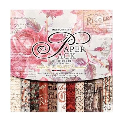 12inch27sheets retro crimson dream Scrapbooking Paper Origami Background Paper DIY Card Making gift wrapping Home deco