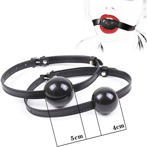 2 Size Silicone Open Mouth Gag Ball Fetish Leather Harness Binding Oral Fixed Bdsm Bondage Slave Restraint Sex Toy For Men Woman
