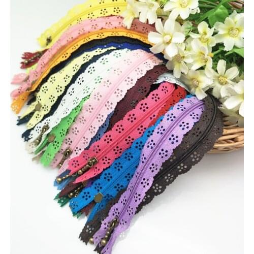 24 PCS nylon coil beautiful lace zipper lace sewing zipper DIY bag and other tailor sewer craft retail KT0755 BB5534
