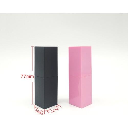 50pcs 12.1mm Matte black pink square lipstick tubes empty Lipstick tube Classic lipstick tube lip blam tubes lipgloss tubes