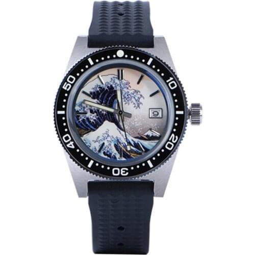 HEIMDALLR Automatic Watch For Men,Mens Diving Watches Luxury Self Wind Mechanical Wristwatches 300m Waterproof C3 Luminous NH35