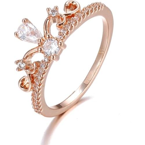 Bettyue Fashion Design Nobler Little Crown Shape Classical Ring With Cubic Zircon Mluticolor Anniversary Cool Gift For Lover