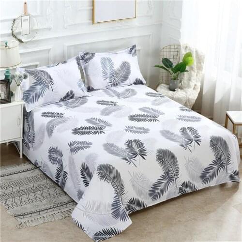 34 3 Pcs Bed Set 1 Pc Bed Sheet + 2 Pillowcase Queen King Twin Size Cotton/Polyester Flat Sheet Bed Linen Fitted Sheet Bedsheets