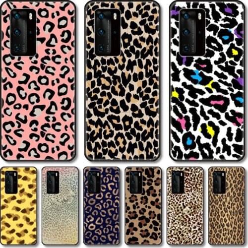 Leopard grain Phone Case For Huawei P 40 30 20 10 9 8 Lite E Pro Plus black cell shell