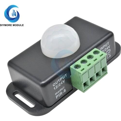 DC 12V 24V 8A Automatic Adjust Infrared PIR Motion Sensor Switch Sign Control PIR Controller for LED Strip Light Lamp