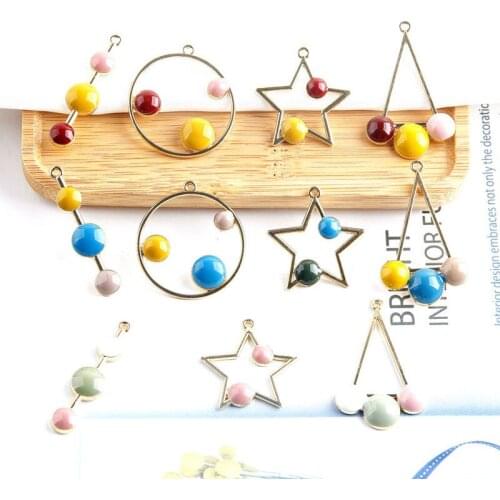 Childrens balloon color wave point triangle star geometry alloy pendant DIY handmade jewelry earrings accessories materials