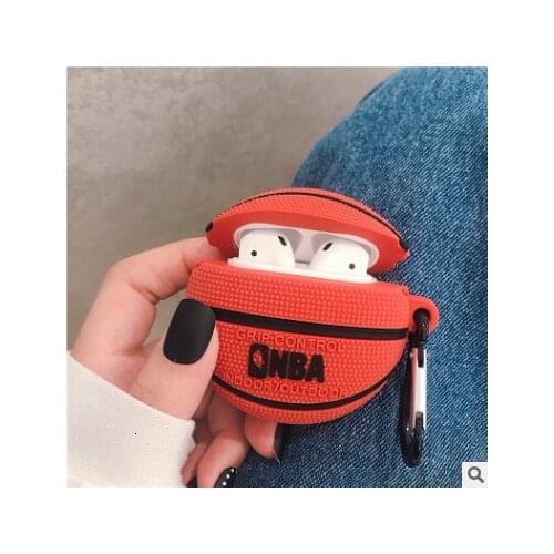 DHL For Basketball Sports Apple AirPods Protective Shockproof Silicone Case Pouch With Dust Plug For iPhone 7 Bluetooth Earphone