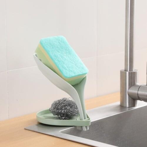 Double Layer Kitchen Bathroom Drying Rack Leaf Shaped Drainage Soap Holder Dish Storage Plate Tray Bathroom Soap Holder Box