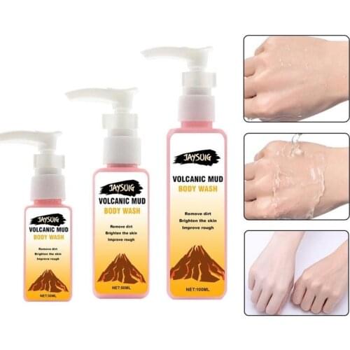 30/50/100ml Whitening Volcanic Mud Shower Gel Whole Body Fast Whitening Body Volcanic Mud Whitening Cleaning Gel