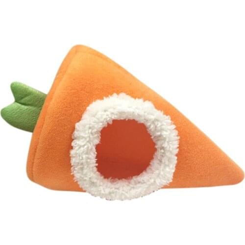 Small Animals Sleeping Bag Hamster Nest Carrot Shape Velvet Warm Bed Pet Nest Cushion Hamster Hedgehog Pet House S/L