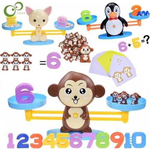 Montessori Math Toy Digital Animal Balance Scale Educational Math Balancing Scale Number Board Game Kids Learning Toys Gifts YJN