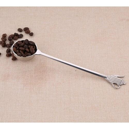 Long handle Measuring Spoon for Coffe Beans Tea Ice Cream Desert Spoon Stainless Steel Kitchen Measuring Dinner Spoon