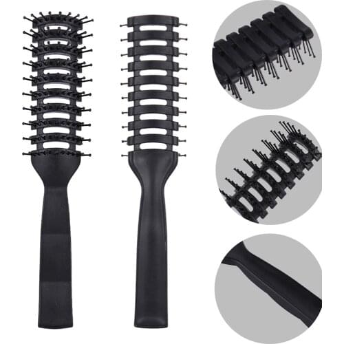 Men Plastic Vent Hair Brush Comb Anti-Static Massage Hair Care Ribs Comb Back Hair Curly Hair Styling Salon Ribs Nine-Row Comb