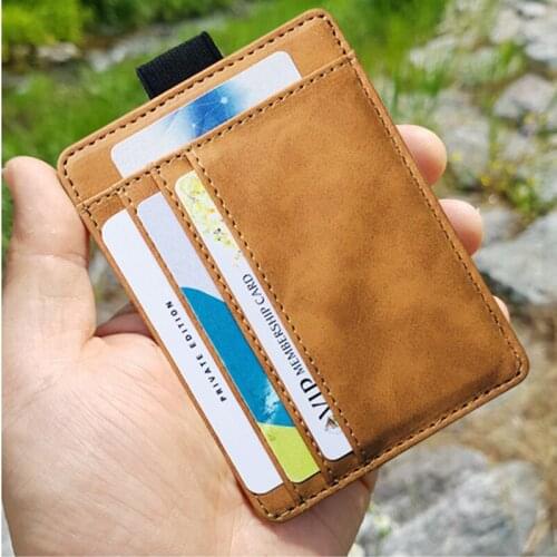 Slim RFID Blocking Leather Wallet Credit ID Card Holder Purse Money Case for Men Women 2021 Fashion Bag 11.5x8.5x0.8cm