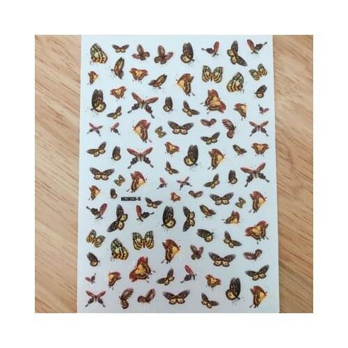 New Style Nail Stickers Colorful Butterflies Thin Light Japanese Nail Art Nail Decoration Women Girl Gift Factory Sale Price