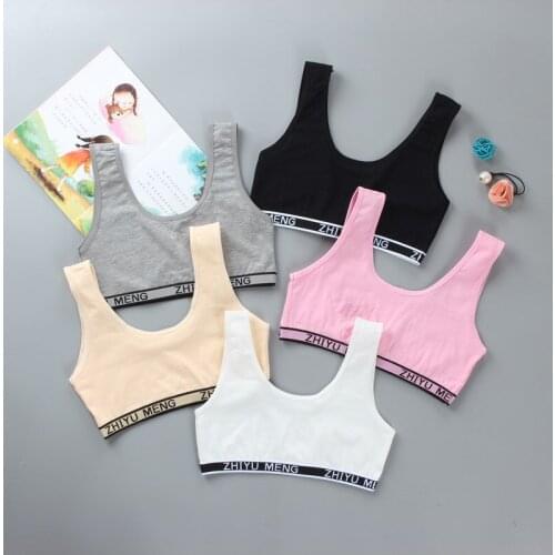5PCS/Lot Girls Underwear Teenager Training Bras Kids Girls Bra Teenage Puberty Bras Panties 8-16 Years