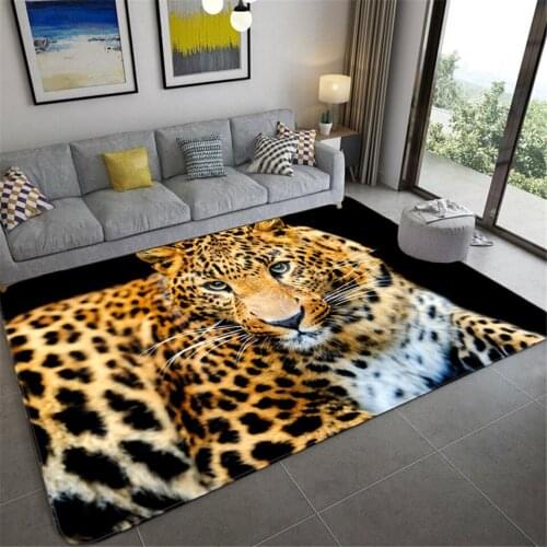 New fashion leopard print carpet on the floor 3D animal print carpet