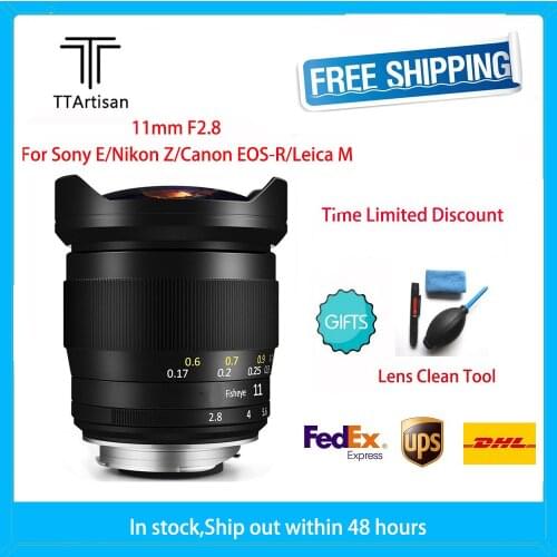 TTArtisan 11mm F2.8 Full Fame Fisheye Lens for Leica M L Mount/Canon RF/NIKON Z Cameras Like M-M M9 M10 Sony A7R3 A9 Presale