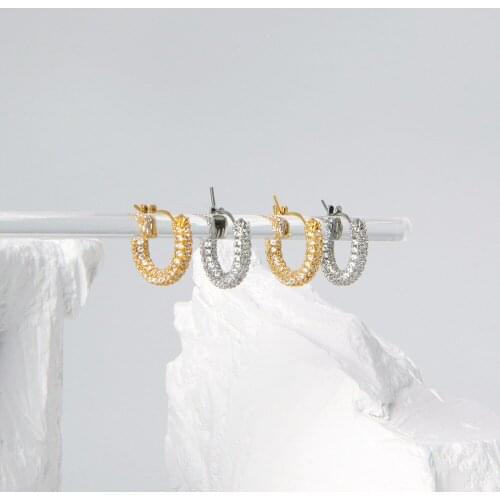 Origin Summer Luxury Circle Geometrical Hoop Earring for Women Girls Bling Bling Rhinestone Gold Silver Color Earring Jewelry