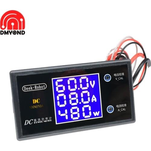 50V 5A LCD Display Digital Voltmeter Ammeter DC 12V Wattmeter Voltage Current Power Meter Volt Detector Tester Monitor 250W