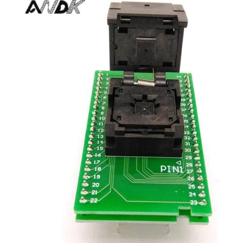 QFN44 MLF44 WLCSP44 to DIP44 Double-Board Programming Socket IC550-0444-010-G Pitch 0.5mm IC Size 7X7mm Adapter SMT Test Socket