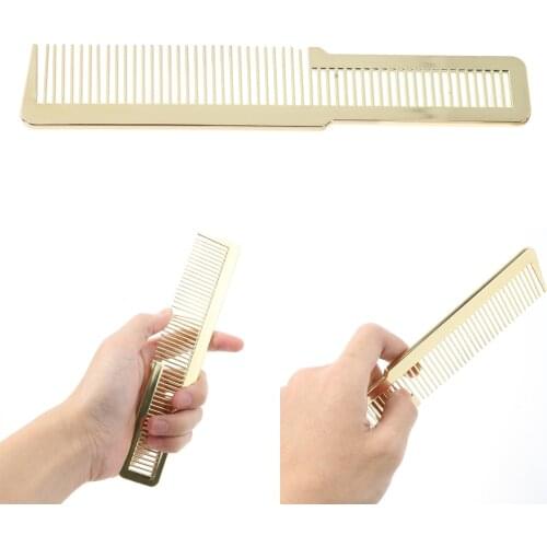 2Pcs Golden Large Barber Flat Top Clipper Comb Fades Styling Brush Combs