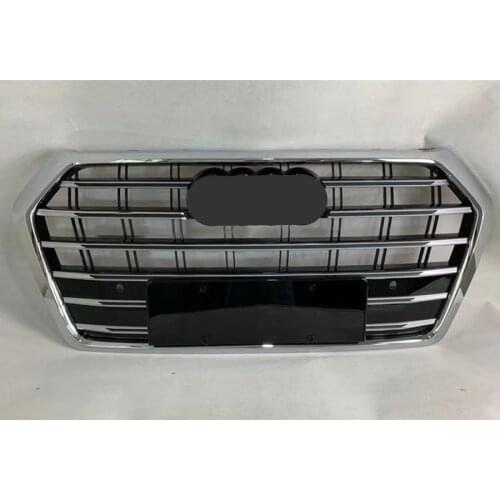 Front Bumper Grille Front Bumper Grill Center Grille Chrome Black for Audi Q5 2018-2019 (Refit for SQ5 Style) car accessories