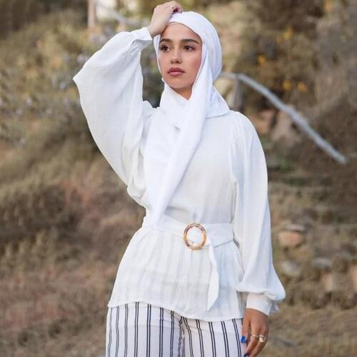 1 Pc Women Plain Maxi White Hijab Scarf Soft Soild Muslim Shawls Wraps Lady Viscose Head Scarfs Fashion Scarves Hot Sale Scarves