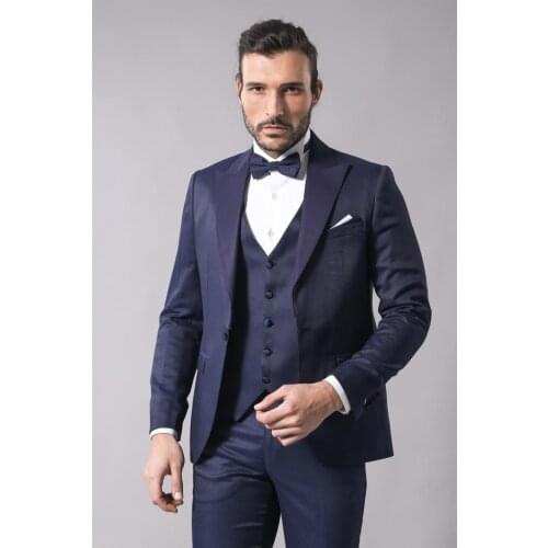 Navy Blue Modeled Tuxedo Wessi