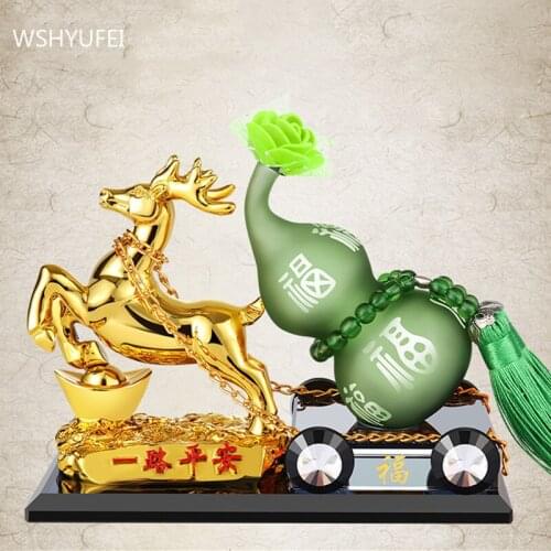 Creativity Resin Deer Model Sculpture Car Ornaments Living Room Lucky Fortune Decoration Office Desktop Auspicious Decor Crafts