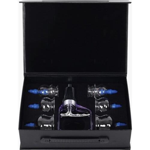 High Quality Glass Vacuum Cupping Device Household Suction Type Silicone Valve Glass Cupping 8pcs/set