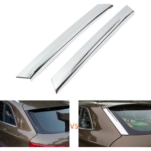 YAQUICKA 2Pcs/set Chrome Auto Car Rear Tail Windshield Side Trim Strips Sequin Cover Styling For Audi Q3 2012 2013 2014 2015