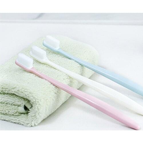 3Pcs Soft Nano Care Teeth Cleaning Toothbrush Solid Color Portable Couple Comfortable Bristles Adults Travel Toothbrush