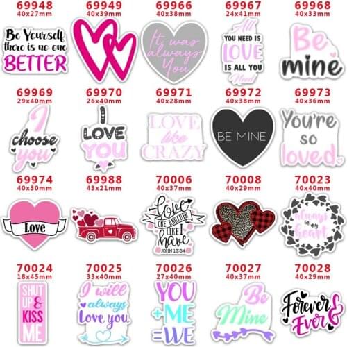 30pcs/lot Valentines Day Printed Planar Resin for Hair Bows Planar Resin PR69948