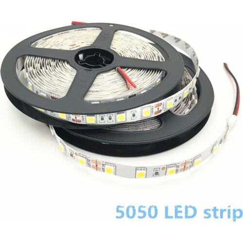 5M LED Strip 5050 RGB lights 12V Flexible Home Decoration Lighting SMD 5050 Waterproof LED Tape White/Warm White/Blue/Green/Red