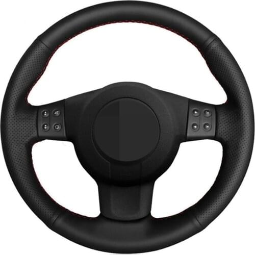 Car Steering Wheel Cover DIY Hand-stitched Black Artificial Leather For Seat Leon (Mk2) 2006-2008 Ibiza (6L) 2007