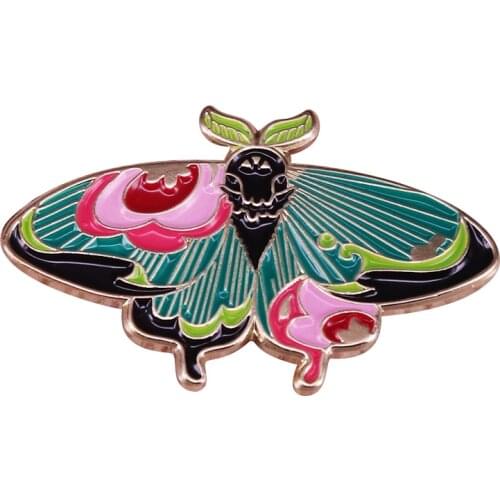 Floral moth lapel pin new beginning variation badge gorgeous butterfly insect brooch beautiful decor