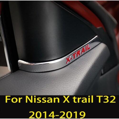 For Nissan X trail T32 X-trail 2014-2019 AC column decorative triangle window column decoration strip bright car decoration