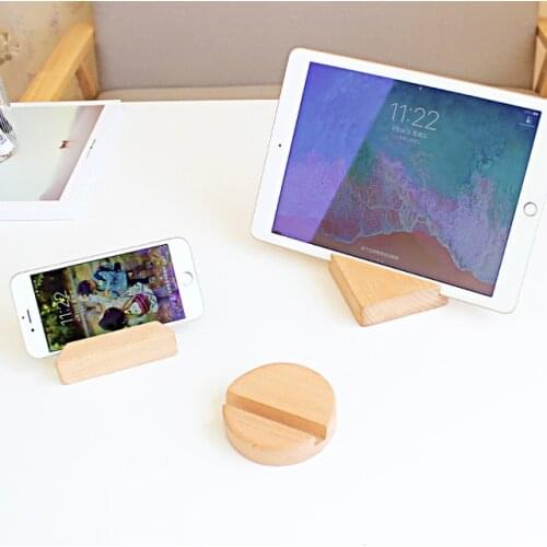 Wooden Mobile Phone Holder Beech Phone Holder Mount Stand for Samsung iPhone ipaid Mobile Phone Tablet PC Desktop Holder